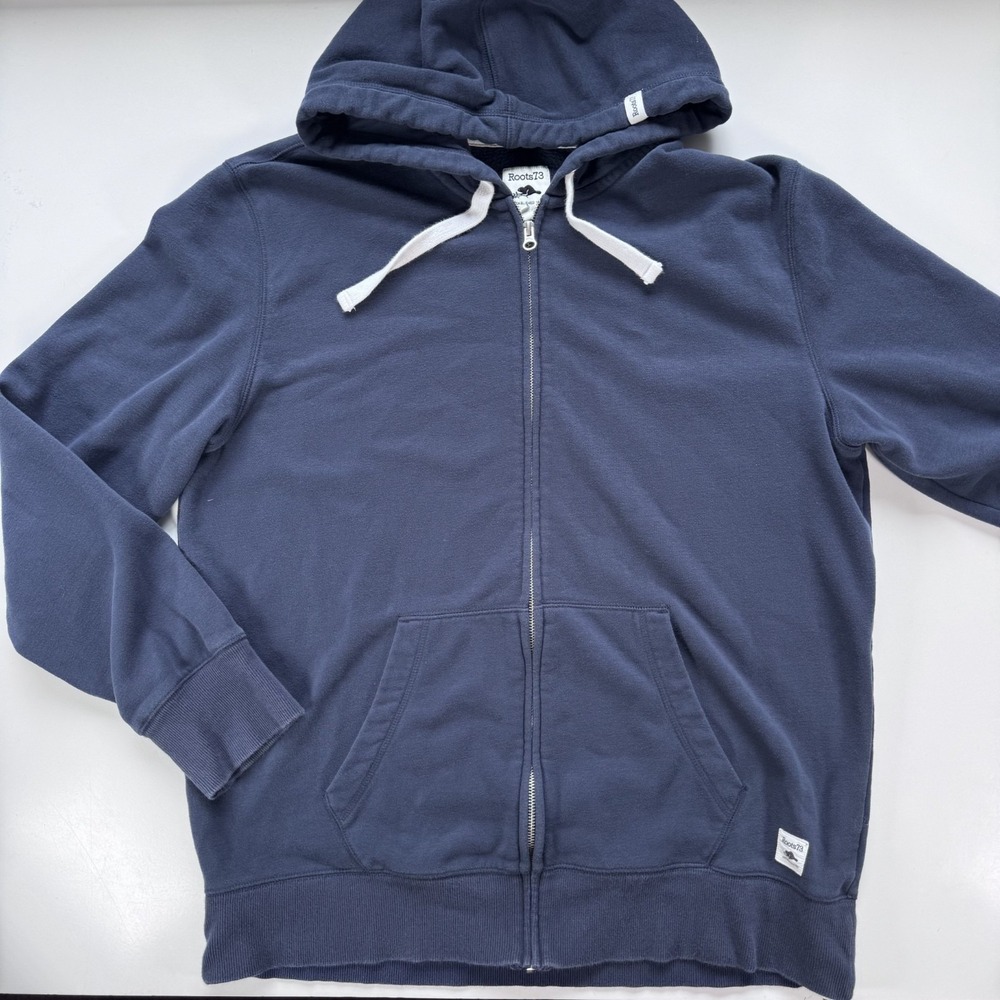 ROOTS 73 Paddlecreek Full Zip Hoody Blue Men's XL 18138 Comfy Soft Pockets‎